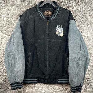 Vintage Guide Gear Men's Black Suede Wolf Jacket XL